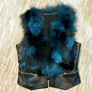 Real fur vest!!! Real leather!